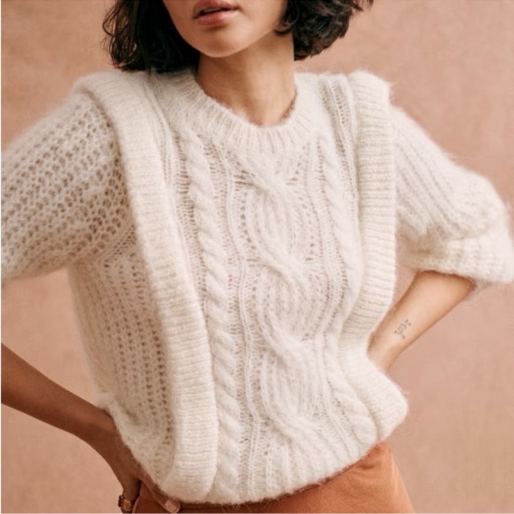 Sezane Prune Jumper Ecru Medium